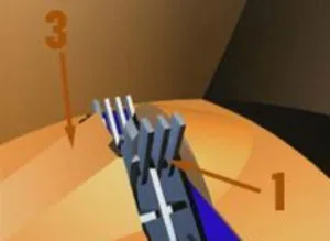 Close-up of the Roto Grind hammers and shear plates